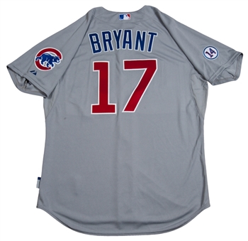 2015 Kris Bryant Team Issued Chicago Cubs Road Jersey (MLB Authenticated)